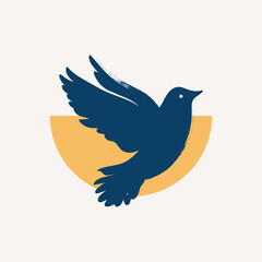 Peace illustration. hand drawn blue and yellow color. Vector for poster, card and social media.