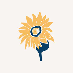 Peace illustration. hand drawn blue and yellow color. Vector for poster, card and social media.