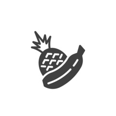 Fresh fruits vector icon