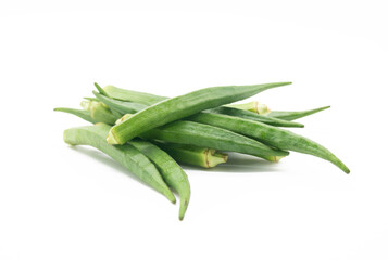 group of Lady Finger isolated on white background