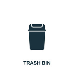 Trash Bin icon. Monochrome simple icon for templates, web design and infographics