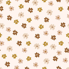 Wildflower meadow seamless pattern design for textile, fabric, wallpaper, stationery surface design. Floral digital repeating background