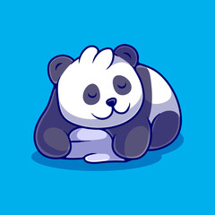 cute sleeping panda illustration suitable for mascot sticker and t-shirt design