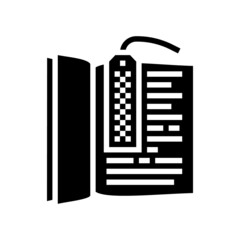 bookmark accessory glyph icon vector. bookmark accessory sign. isolated contour symbol black illustration