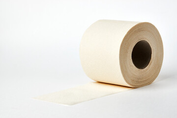 Toilet paper roll on a white background
