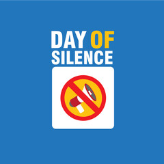 Day of Silence Vector. Templates for backgrounds, banners, cards, posters with captions, social media stories. simple and elegant design