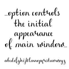 Handwritten alphabet. Brushstroke font. Manuscript abc. English lowercase letters. Clean lines, easy to edit. Vector illustration.