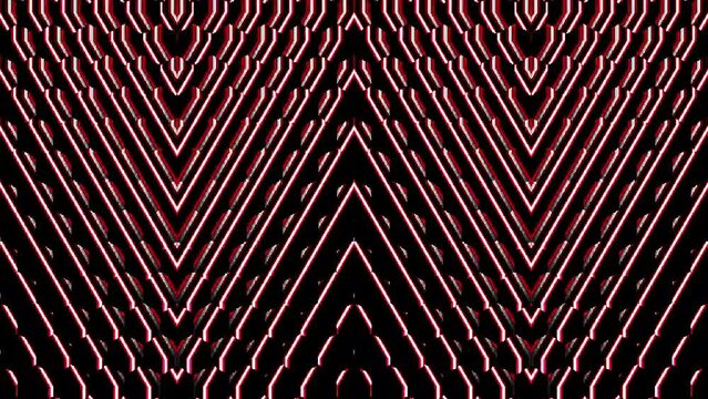 shining bright lines set wave motion, colorful, on black background	