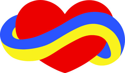 heart shaped flag Ukrainian heart Ukrainian flag vector decoration for T-shirt cards Pray for Ukraine vector