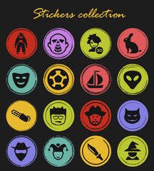 Genres of cinema icons set