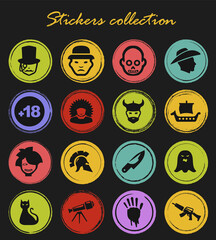 Genres of cinema icons set