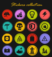 High voltage icons set