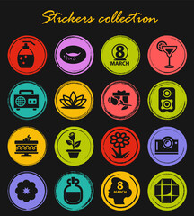 Womens Day icons set