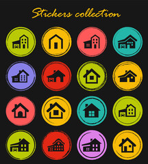 house type icon set