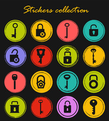 Lock and Key icons set
