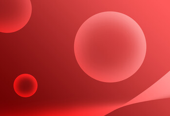 Illustration of Gradient Red 3D Various Size Spheres for Abstract Background