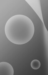 Illustration of Monochrome 3D Various Size Spheres for Abstract Background