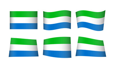 Flag Sierra Leone National Symbol Banner Icon Vector Set Stickers Freetown 5th December Wave Flags Asia Asian South East Country State Day Emblem Wave Realistic Flag Independence Culture British