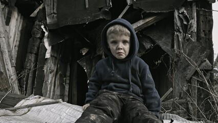  A child is crying in the ruins