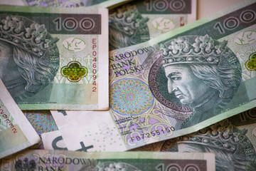 zloty, currency in Poland, banknote of 100 zl