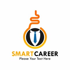 Smart career symbol logo template illustration. there are worker with bulb