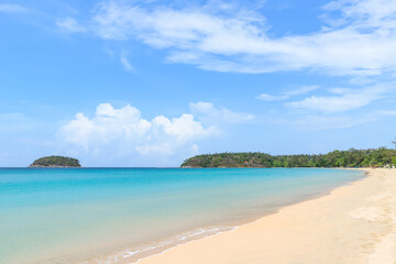 Kata Beach with crystal clear water and island, famous tourist destination and resort area, Phuket, Thailand