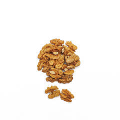Walnuts on the white background. The top antioxidant foto . Healthy food photo.Free space for writing.Top view