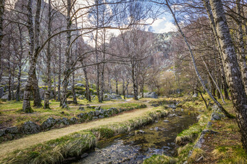 Scenic mountain landscape in the place of Covao da Ametade located in the natural Park of Serra da Estrela - Portugal. 