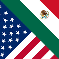 harmony icon of united states and mexico flags. vector illustration