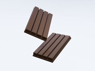 3D Rendering Chocolate bar isolated stock image