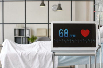 Modern heart rate monitor in hospital