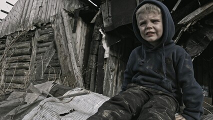  A child is crying in the ruins