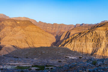 Landscape shot of the mountains in bright day. Nature