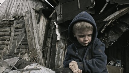  A child is crying in the ruins