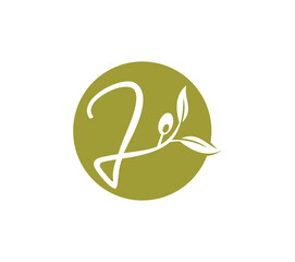 Fototapeta premium Alphabet Grape Vine Monogram Initial Logo Letter J