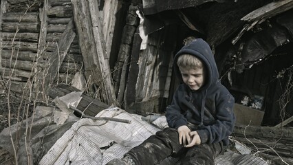  A child is crying in the ruins