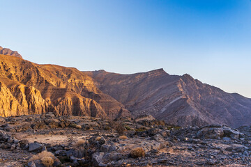 Landscape shot of the mountains in bright day. Nature
