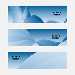 Set of blue banner background