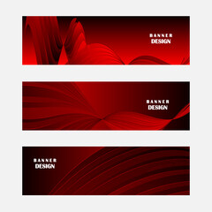 Set of red banner background