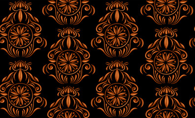 Golden ornamental floral background  Vector