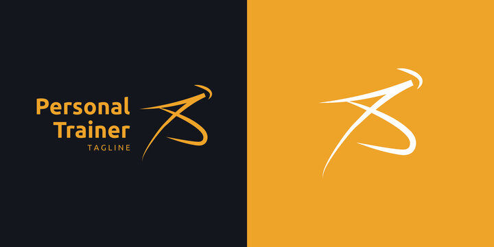 personal trainer logo - person running