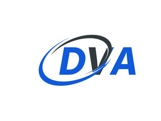 DVA letter creative modern elegant swoosh logo design