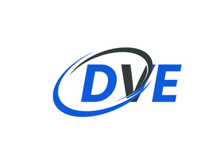 DVE letter creative modern elegant swoosh logo design