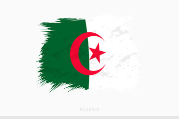 Grunge flag of Algeria, vector abstract grunge brushed flag of Algeria.