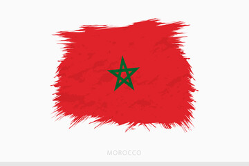 Grunge flag of Morocco, vector abstract grunge brushed flag of Morocco.