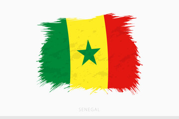 Grunge flag of Senegal, vector abstract grunge brushed flag of Senegal.