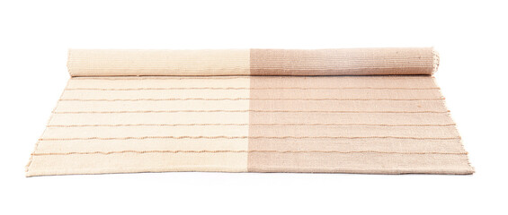 Modern fabric carpet on white background