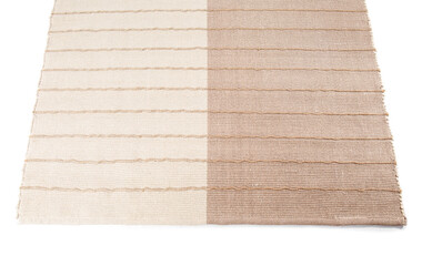 Trendy carpet on white background, closeup