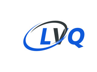 LVQ letter creative modern elegant swoosh logo design