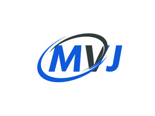 MVJ letter creative modern elegant swoosh logo design